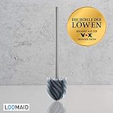 LOOMAID Silikon WC-Bürste mit Lotuseffekt – Made in Germany – Klobürste, Toilettenbürste mit Anti Rutsch Halter (Grau)